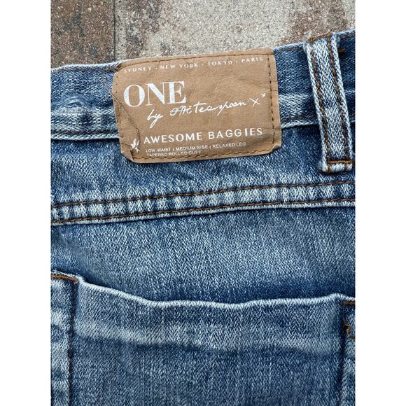 ONE TEASPOON distressed Awesome Baggies destroyed straight leg denim jeans - Picture 5 of 11